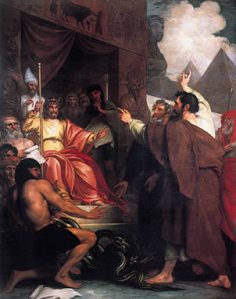 Benjamin West, "Moses and Aaron Before Pharaoh"